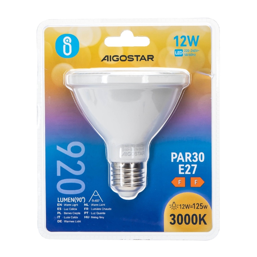 LED sijalica PAR30 E27/12W/230V 3000K - Aigostar