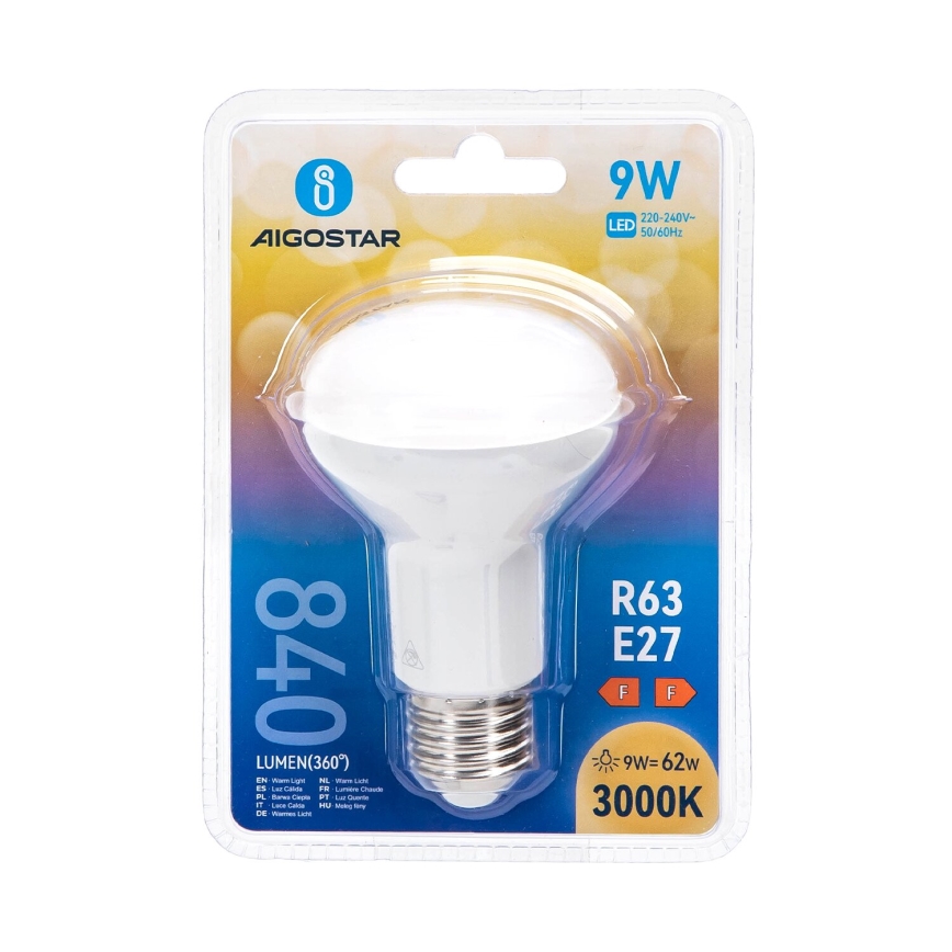 LED sijalica R63 E27/9W/230V 3000K - Aigostar
