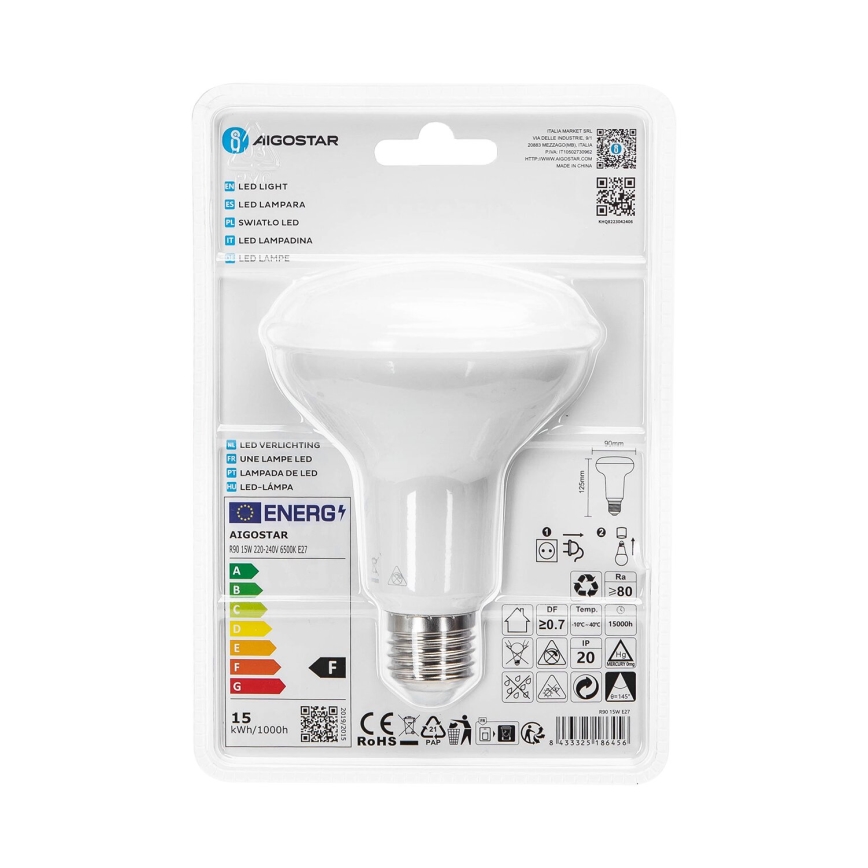 LED sijalica R90 E27/15W/230V 6500K - Aigostar