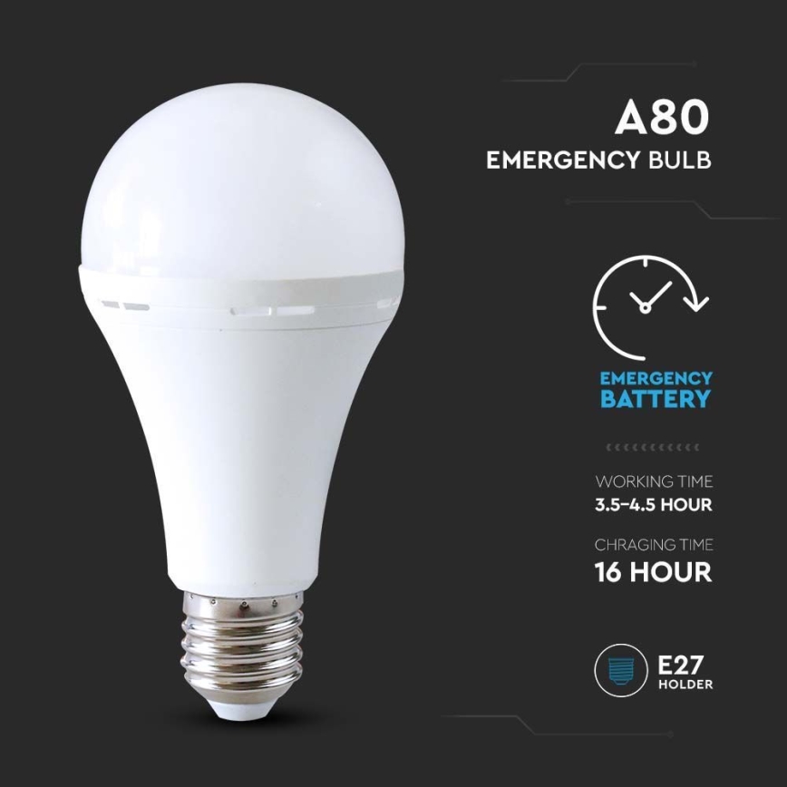 LED sijalica sa hitnim režimom A80 E27/12W/230V 4000K