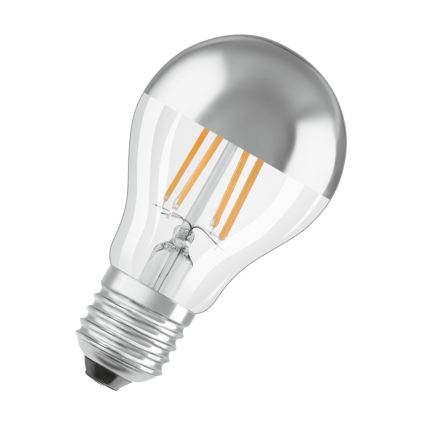 LED sijalica sa ogledalnim vrhom FILAMENT E27/6,5W/230V 2700K srebrna- Osram
