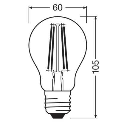 LED sijalica sa senzorom sumraka CLASSIC FILAMENT A60 E27/7,3W/230V 2700K - Osram