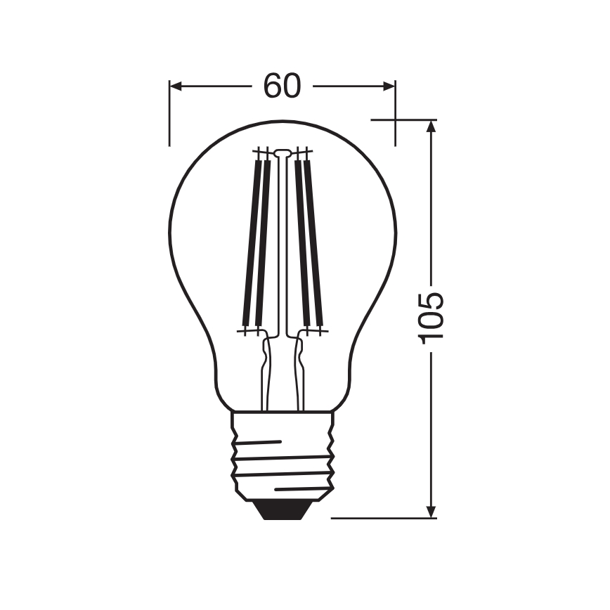 LED sijalica sa senzorom sumraka CLASSIC FILAMENT A60 E27/7,3W/230V 2700K - Osram