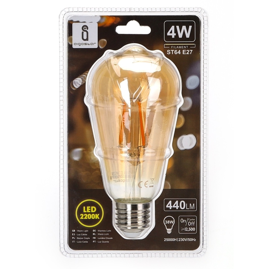 LED sijalica ST64 E27/4W/230V 2200K - Aigostar