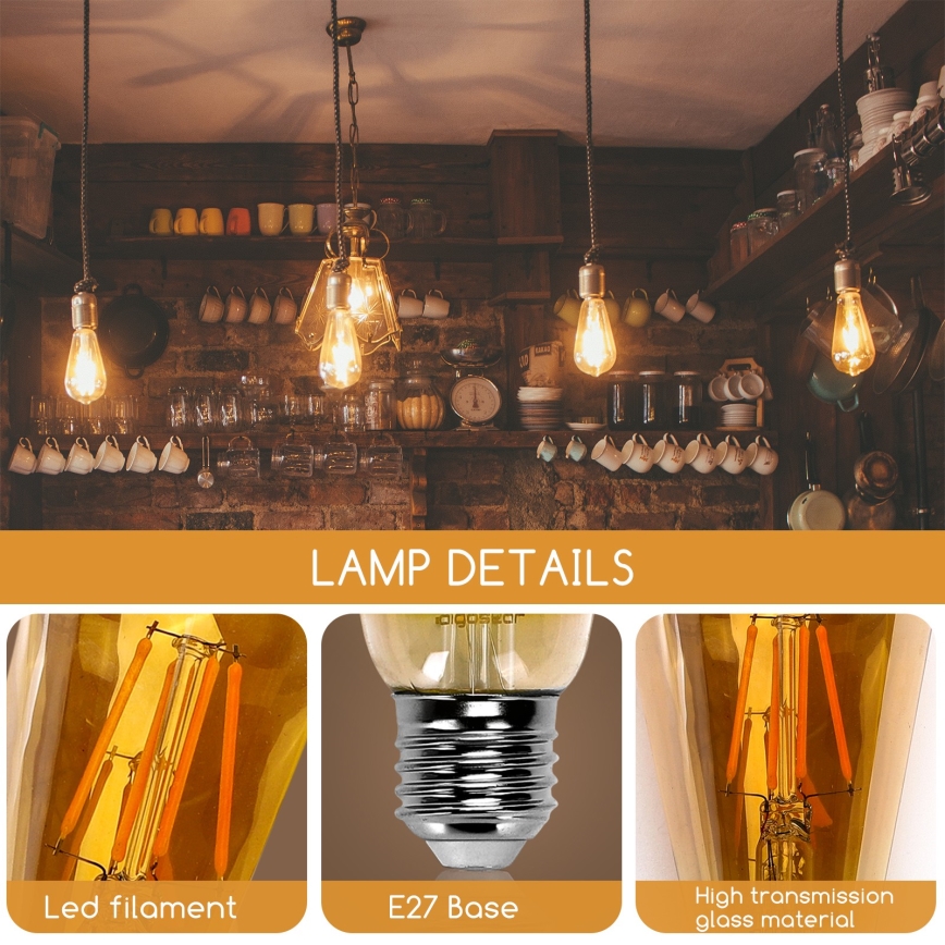 LED sijalica ST64 E27/6W/230V 2200K - Aigostar