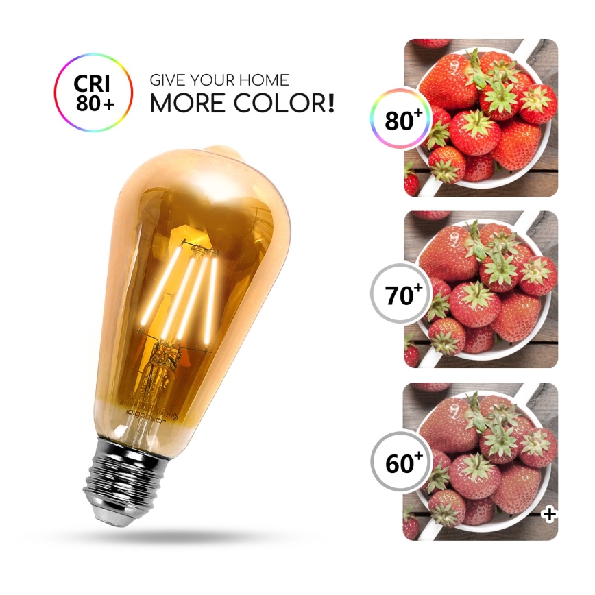 LED sijalica ST64 E27/6W/230V 2200K - Aigostar