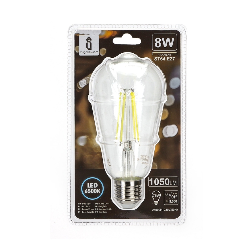 LED sijalica ST64 E27/8W/230V 6500K - Aigostar