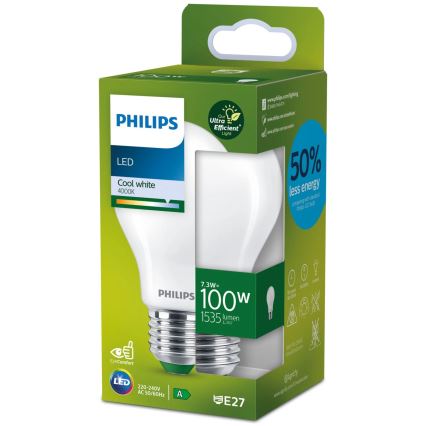 LED sijalica ULTRAEFFICIENT Philips A60 E27/7,3W/230V 4000K