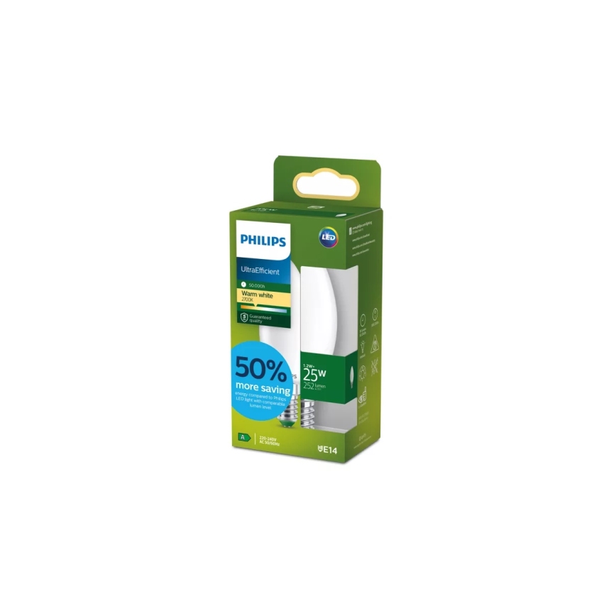 LED sijalica ULTRAEFFICIENT Philips B35 E14/1,2W/230V 2700K