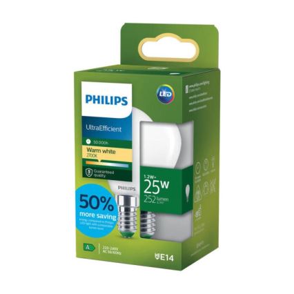 LED sijalica ULTRAEFFICIENT Philips P45 E14/1,2W/230V 2700K