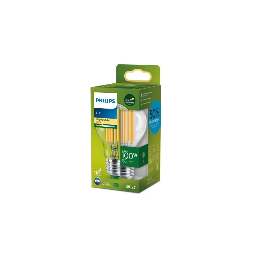 LED sijalica ULTRAEFFICIENT VINTAGE Philips A60 E27/7,3W/230V 2700K