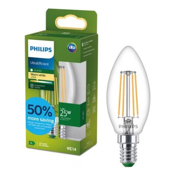 LED sijalica ULTRAEFFICIENT VINTAGE Philips B35 E14/1,2W/230V 2700K