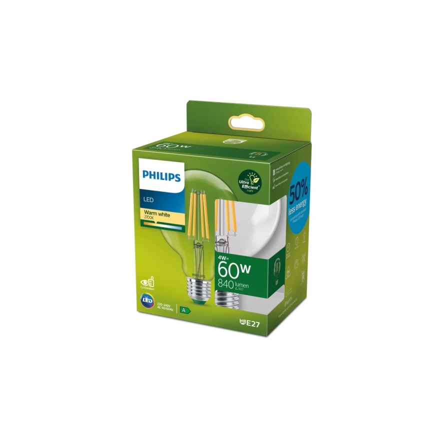 LED sijalica ULTRAEFFICIENT VINTAGE Philips G95 E27/4W/230V 2700K