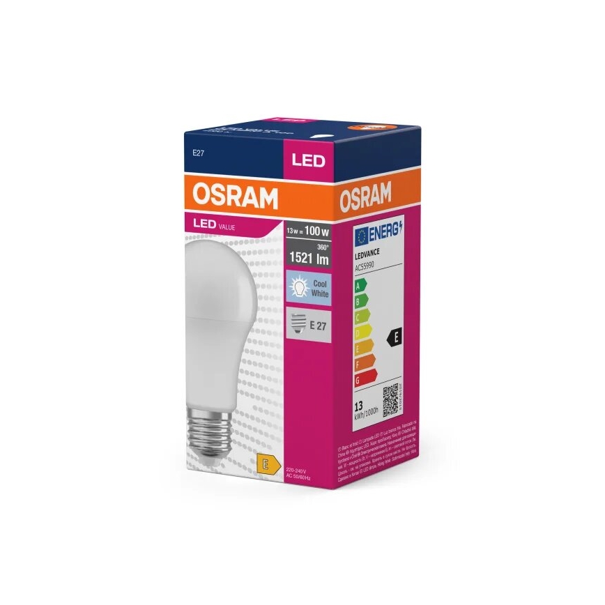 LED sijalica VALUE A100 E27/13W/230V 4000K - Osram