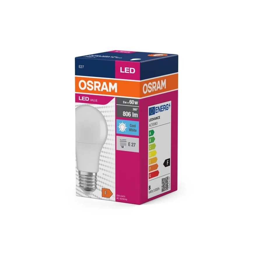 LED sijalica VALUE A60 E27/8W/230V 4000K - Osram