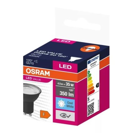 LED sijalica VALUE PAR16 GU10/4,5W/230V 4000K 120° crna - Ledvance