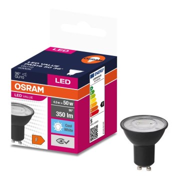 LED sijalica VALUE PAR16 GU10/4,5W/230V 6500K 36° crna - Osram
