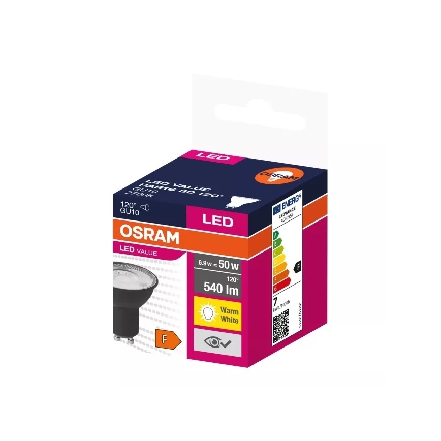 LED sijalica VALUE PAR16 GU10/6,9W/230V 2700K 120° crna - Osram