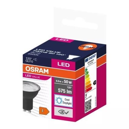 LED sijalica VALUE PAR16 GU10/6,9W/230V 6500K 120° crna - Osram
