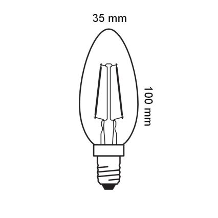 LED sijalica VINTAGE FILAMENT E14/2,5W/230V 2400K - Osram
