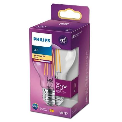 LED sijalica VINTAGE Philips A60 E27/7W/230V 2700K