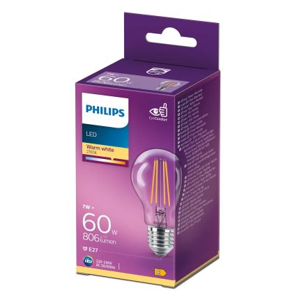 LED sijalica VINTAGE Philips A60 E27/7W/230V 2700K