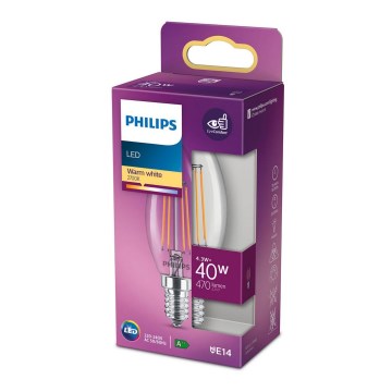 LED sijalica VINTAGE Philips B35 E14/4,3W/230V 2700K