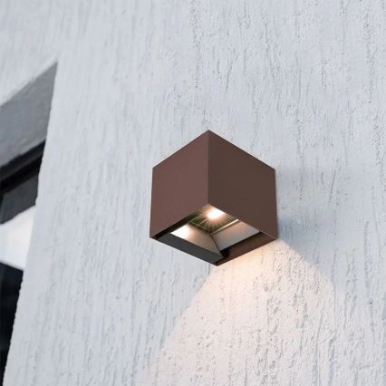 LED solarno zidno svetlo sa senzorom LED/9W/3,7V 3000/4000/5000K IP65 2600 mAh braon