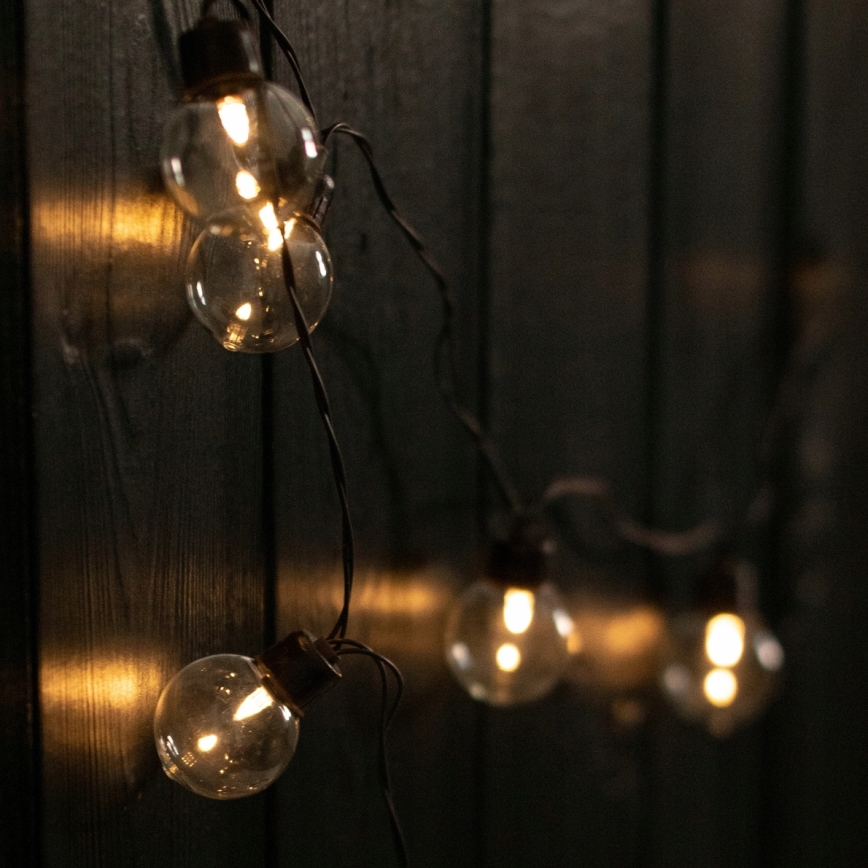 LED solarna dekorativna girlanda 30xLED/8 funkcija 500 mAh 10,6 m IP67 topla bela