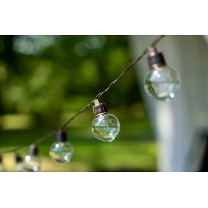 LED solarna dekorativna girlanda 30xLED/8 funkcija 500 mAh 10,6 m IP67 topla bela