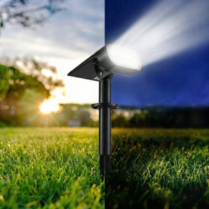 LED solarna lampa 2u1 LED/3,7V 1200 mAh IP54 crna