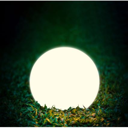 LED solarna lampa BALL, 3,7 V, 2000 mAh, prečnik 50 cm, IP65, bela