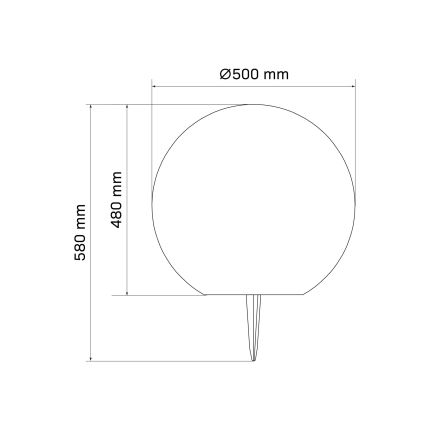 LED solarna lampa BALL, 3,7 V, 2000 mAh, prečnik 50 cm, IP65, bela