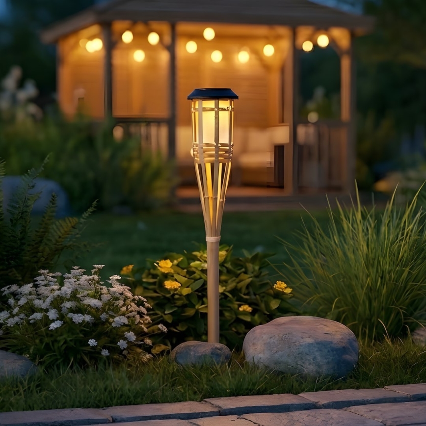 LED solarna lampa BAMBOO LED/1,2V 150 mAh 1800K 56 cm IP44 bež