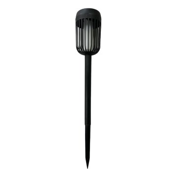LED solarna lampa FLAME LED/1,2V 100 mAh 1800K 37 cm IP44 crna