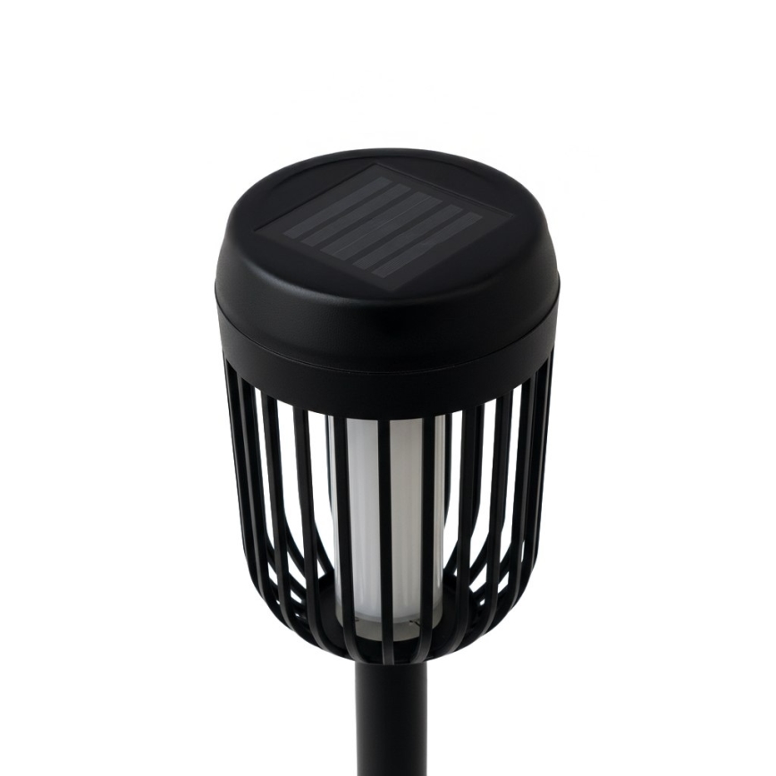 LED solarna lampa FLAME LED/1,2V 100 mAh 1800K 37 cm IP44 crna