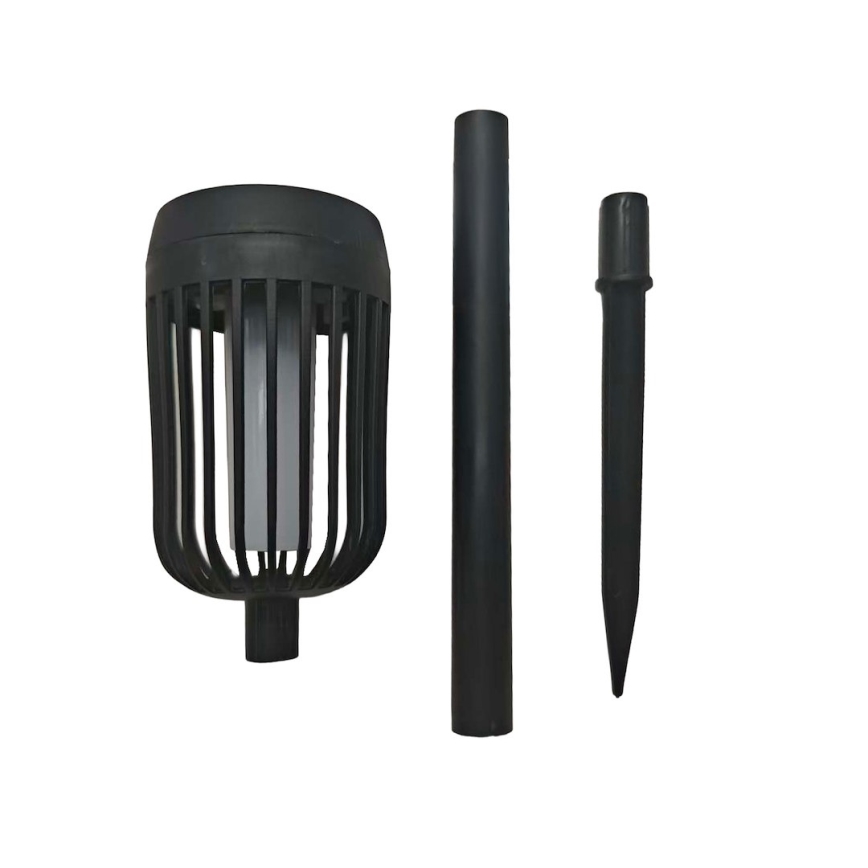LED solarna lampa FLAME LED/1,2V 100 mAh 1800K 37 cm IP44 crna