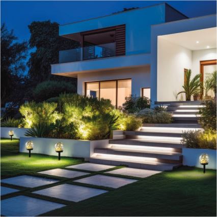 LED solarna lampa GLEAM LED/1,2V 3000K IP44 40 mAh prozirna/crna