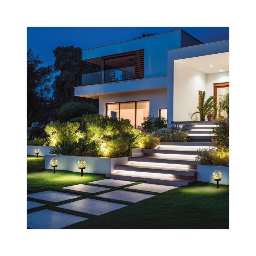 LED solarna lampa GLEAM LED/1,2V 3000K IP44 40 mAh prozirna/crna