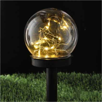 LED solarna lampa GLEAM LED/1,2V 3000K IP44 40 mAh prozirna/crna