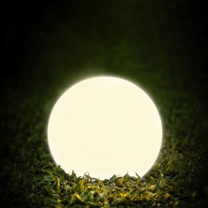 LED solarna lampa KULA LED/3,7V 3000/4000/6500K prečnik 50 cm 2000 mAh IP65 bela