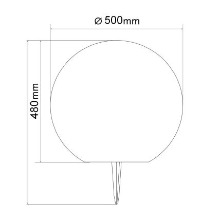 LED solarna lampa KULA LED/3,7V 3000/4000/6500K prečnik 50 cm 2000 mAh IP65 bela