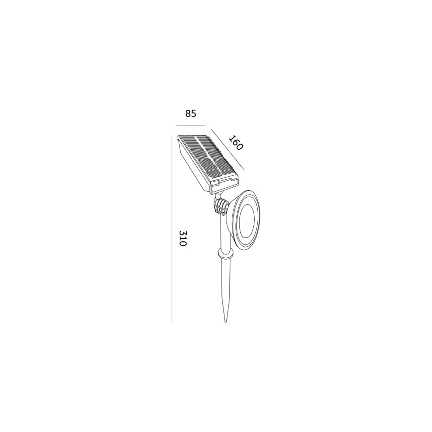 LED Solarna lampa LANCE LED/3,7V 6000K IP44 1500 mAh