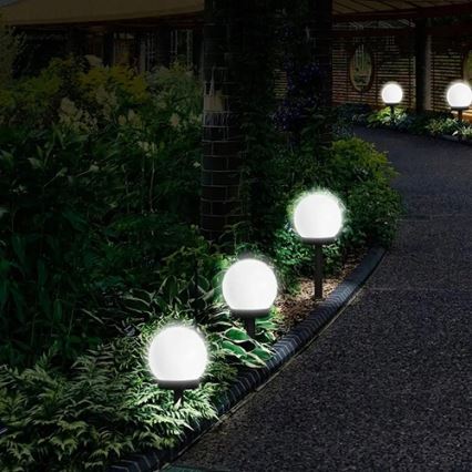 LED solarna lampa LED/1,2V 6500K 200 mAh preč. 10 cm IP44 bela/crna