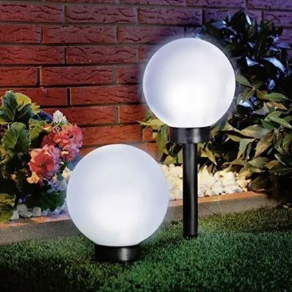 LED solarna lampa LED/1,2V 6500K 200 mAh preč. 10 cm IP44 bela/crna