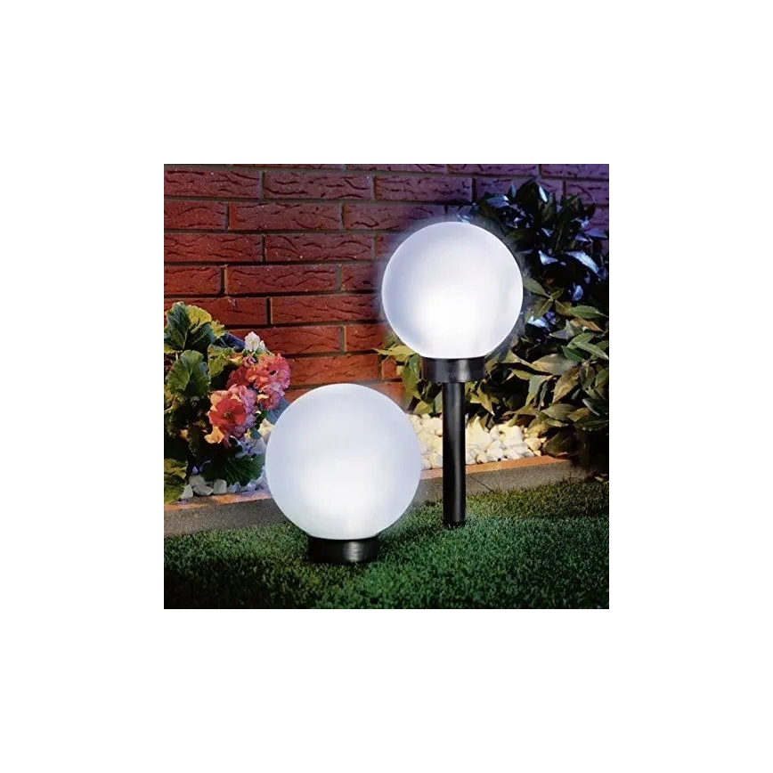 LED solarna lampa LED/1,2V 6500K 200 mAh preč. 10 cm IP44 bela/crna