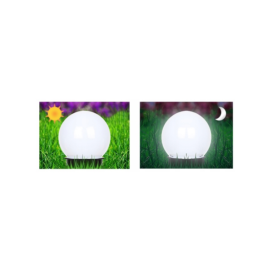 LED solarna lampa LED/1,2V 6500K 200 mAh preč. 10 cm IP44 bela/crna