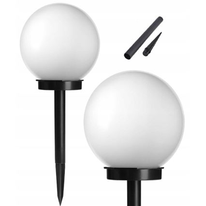 LED solarna lampa LED/1,2V 6500K 200 mAh preč. 10 cm IP44 bela/crna