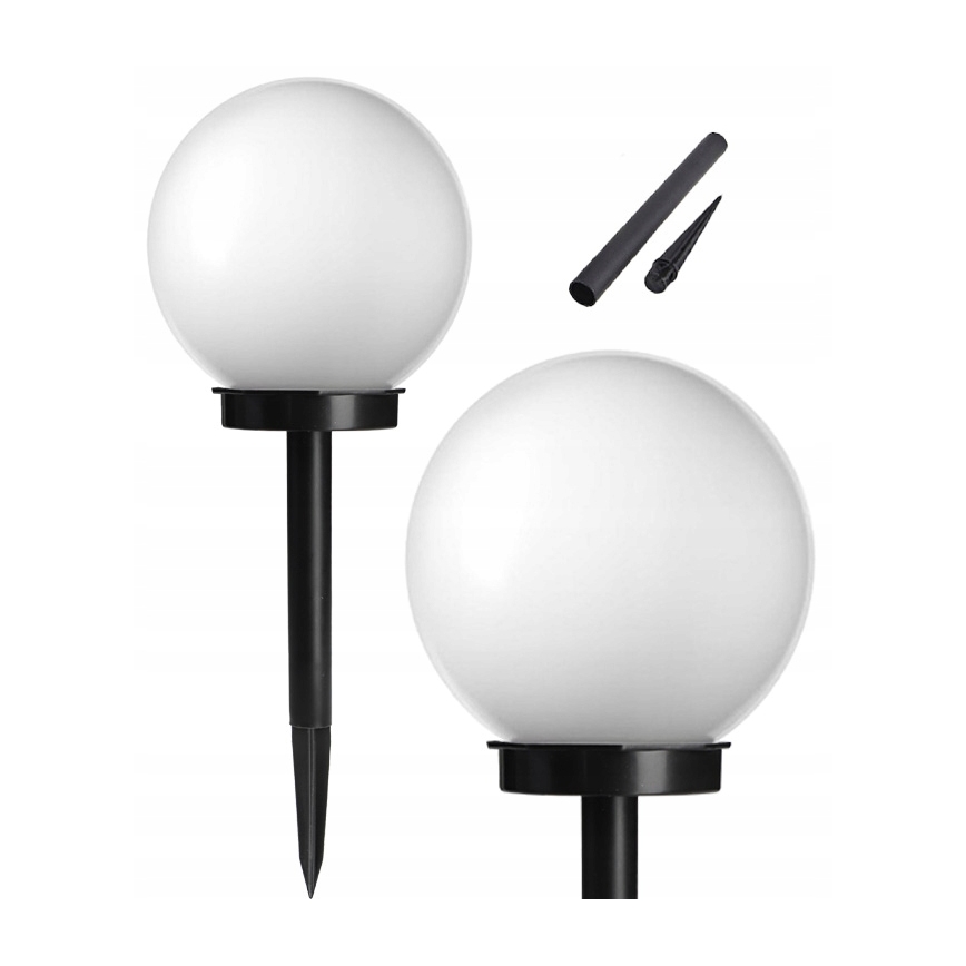 LED solarna lampa LED/1,2V 6500K 200 mAh preč. 10 cm IP44 bela/crna