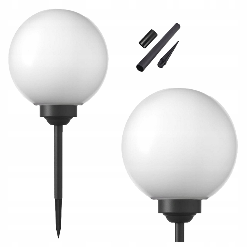 LED solarna lampa LED/1,2V 6500K 200 mAh prečnik 20 cm IP44 bela/crna